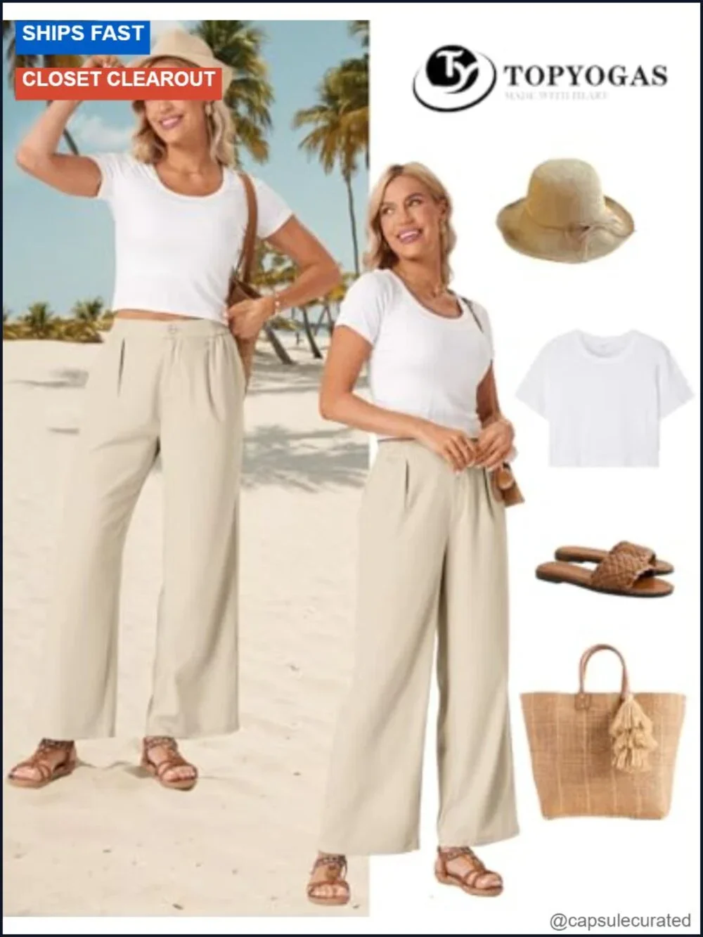 Button High Waist Wide Leg Palazzo Pants